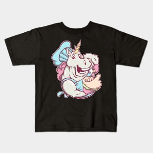 Baker - comic unicorn bakes cake Kids T-Shirt